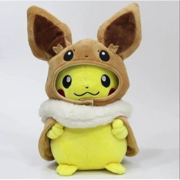 Pokémon Pikachu Cosplay as Eevee 30cm New Plush Soft Stuffed Anime Toys - Picture 1 of 4